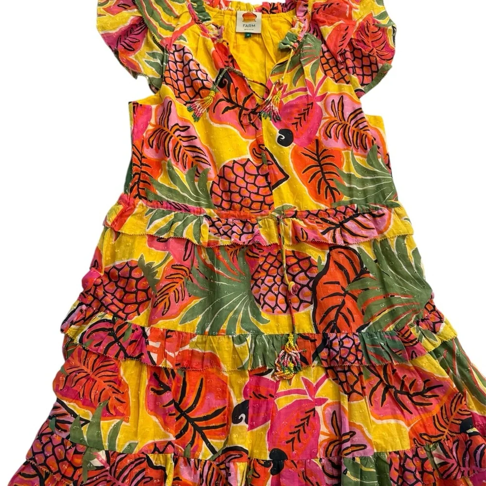 Farm Rio Fruit Dream Ruffle Mini Dress M - Picture 2 of 7